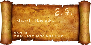 Ekhardt Havaska névjegykártya